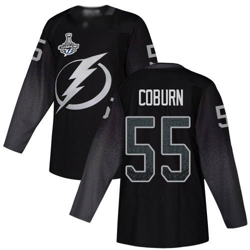 Adidas Tampa Bay Lightning Men #55 Braydon Coburn Black Alternate Authentic 2020 Stanley Cup Champions Stitched NHL Jersey